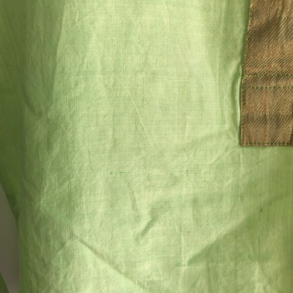 Fabindia Blouse sz M Womens Green And Gold - Picture 6 of 9